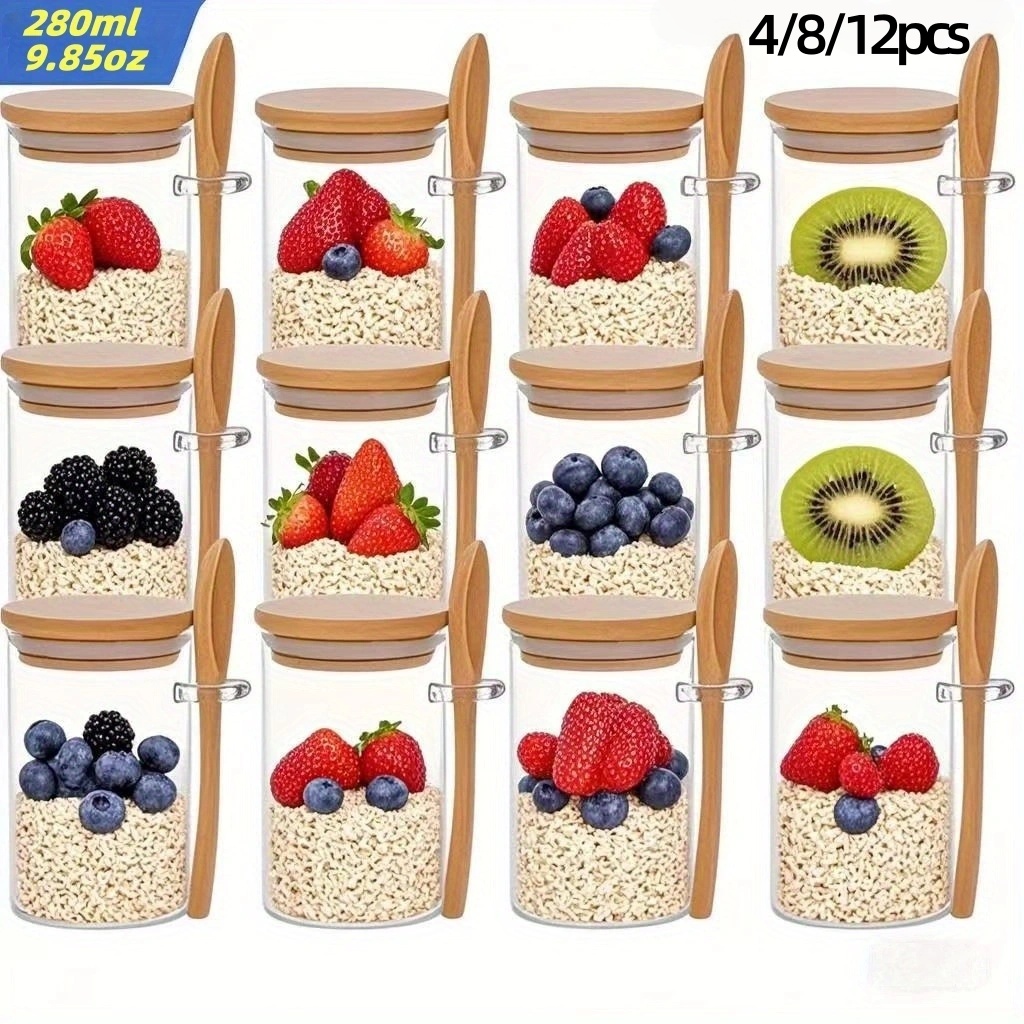 Meal Prep Oatmeal - 4/8/12 pezzi, tazze per colazione con