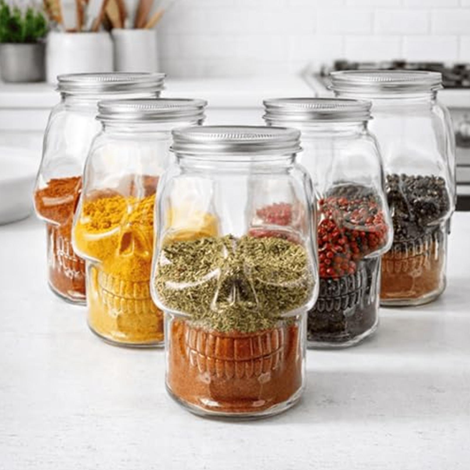 Meal Prep For A Day - Barattoli trasparenti a forma di teschio